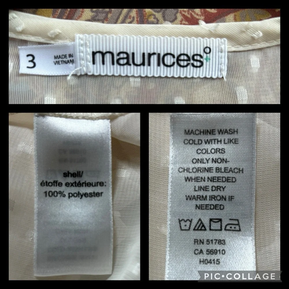 Maurice’s Sheer Cream Blouse - Picture 6 of 9